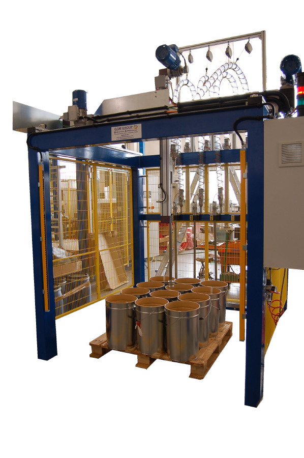 Drums filling palletizer